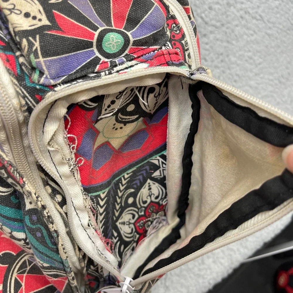 KAVU Rope Bag Crosssbody Multi-Color Mandala Canvas Sling Backpack Outdoor Pack